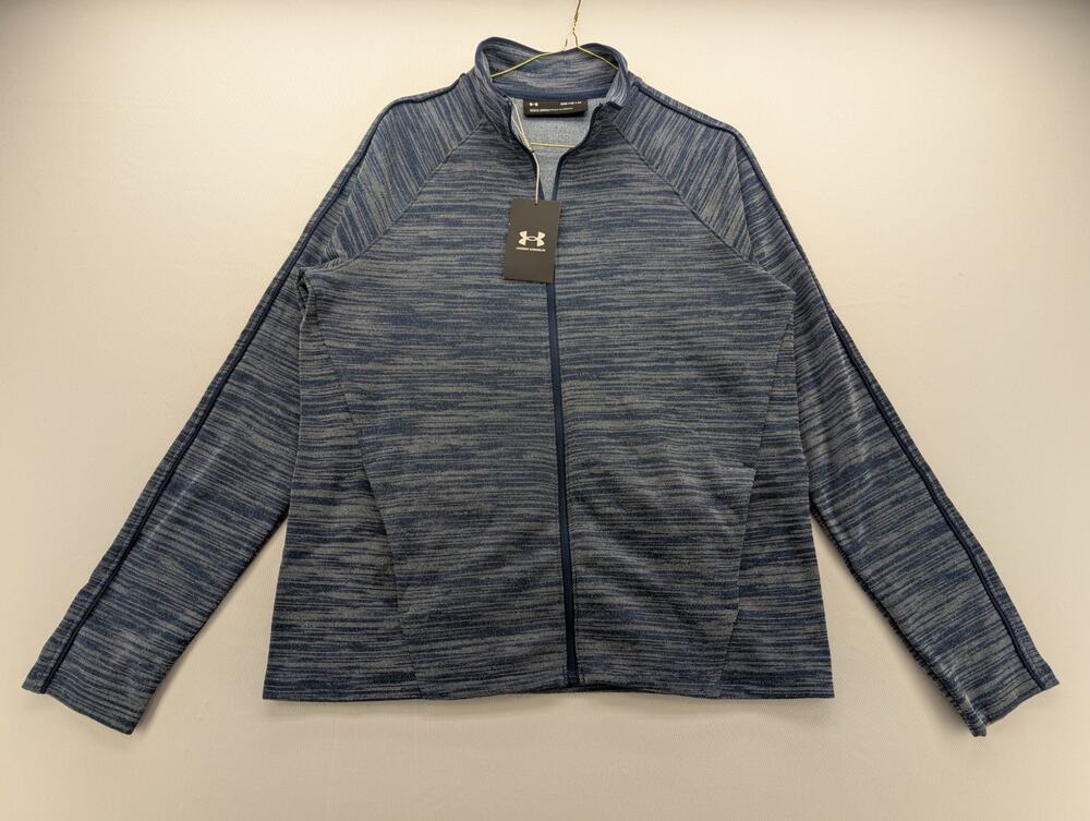 NWT Under Armour Women's Heather Tempo Fleece Jacket in Blue size Medium